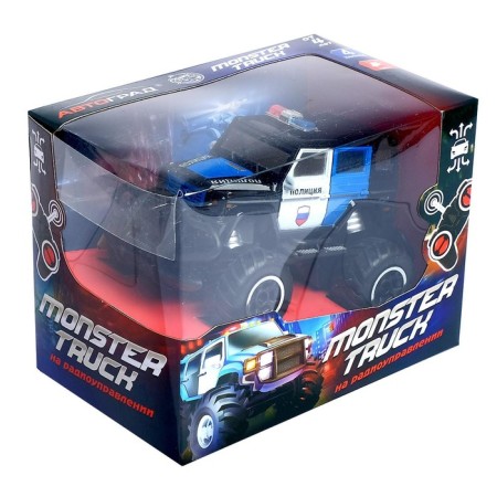 Radio -controlled jeep "Police" works on batteries, black color-7