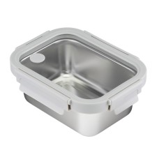 Smart Solutions lunch box, glass cover, 800 ml, gray color.