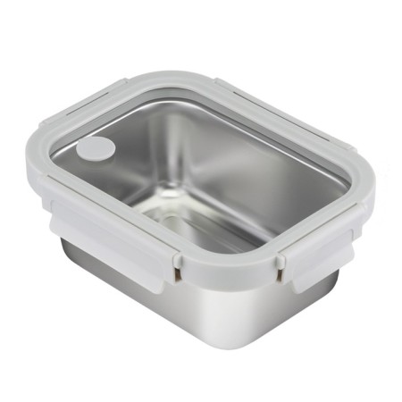 Smart Solutions lunch box, glass cover, 800 ml, gray color.