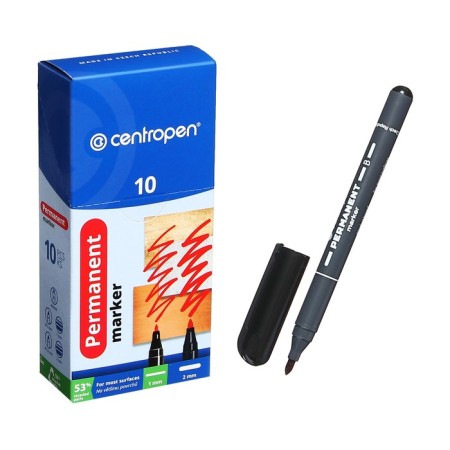 Permanent marker 3.3 mm centropen 2836, line 2 mm, black color-3