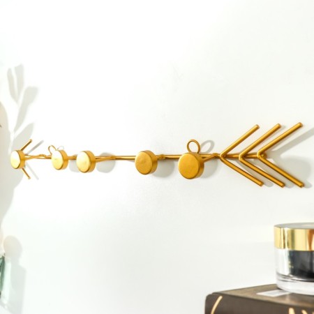 Decorative metal hooks "arrow" gold 5.5x40 cm