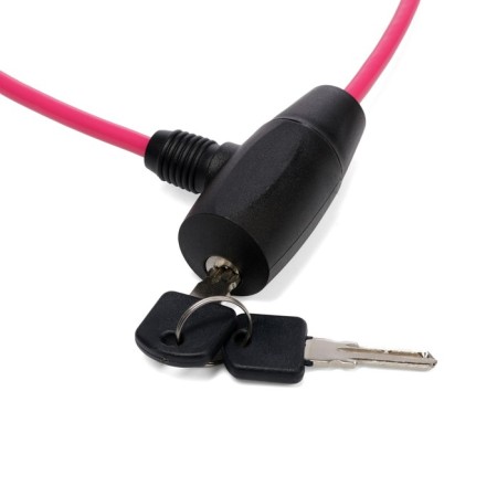 Lock Lockland bike castle, 6x650 mm, perforated key, pink-6