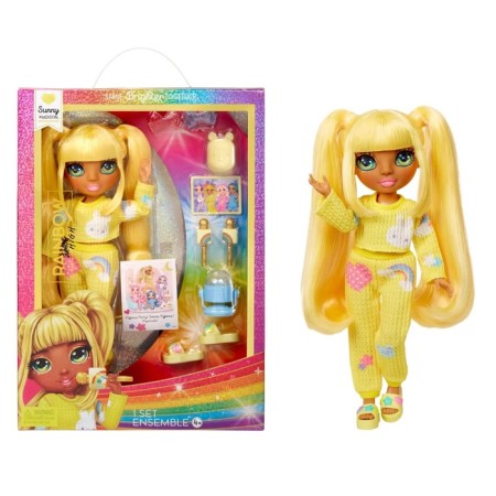 Doll "Sunny Madison", Junior Pj Party, with accessories, yellow