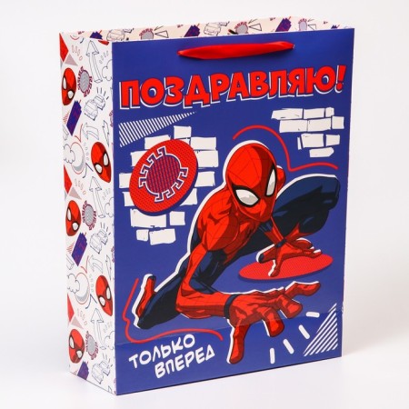 Gift package "Congratulations" 40x31x11.5 cm, packaging, spider-man-1