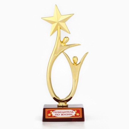 The Cup "Winner in Life", award figure, gold, plastic, 18 x 6 cm.