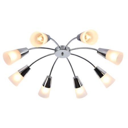 Ceiling light Escada, 1100/8p Chrome. 8x40W, E14, 720x720x185 mm, white color