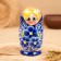 Matryoshka 5 puppet "Nina" blue, 13cm, manual painting.
