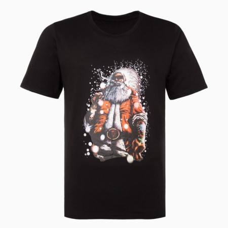 New Year's T -shirt "Santa Claus", black color, size 56-2