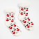Women's socks with fur inside the "heart", white color, size 23-25 ​​(36-40)