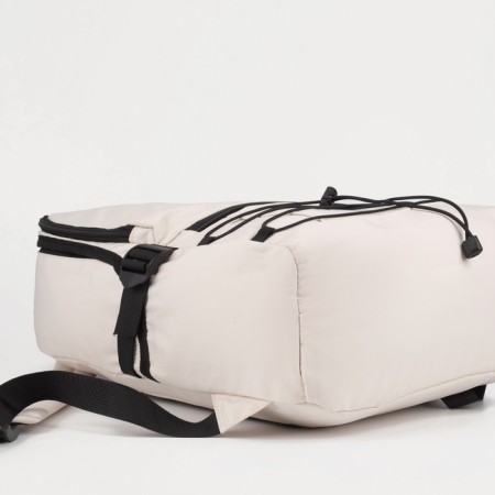 Young backpack from textiles on lightning, 2 pockets, beige color-2