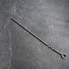 Stainless steel poker, handle - ring, width - 12 mm, 47 cm