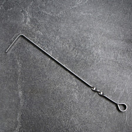 Stainless steel poker, handle - ring, width - 12 mm, 47 cm