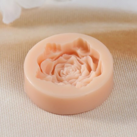 Mold Silicon "Rose with leaves" 3.5x3.5x0.9 cm-2