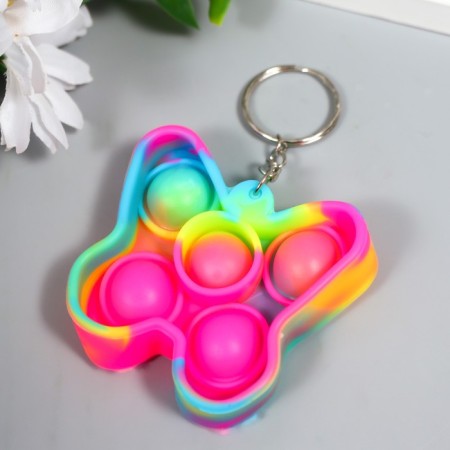 Trick Rubber Antistress (endless pimpa) "Multi -colored butterfly" mix 5x5.2x1.3 cm-1
