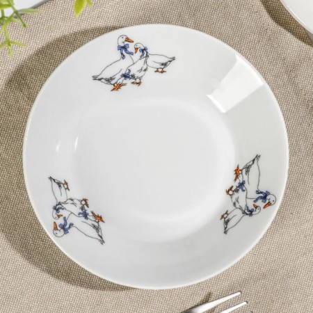 Porcelain saucer "geese", d = 14 cm, mix-2