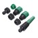 Set: nozzle for irrigation, connector, connector with aquastop 1/2 "(12 mm), adapter 1/2" −3/4 "(12 mm --19 mm), ABS plastic