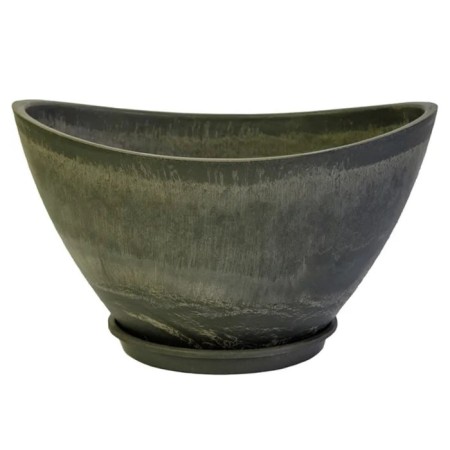 Pot for flowers and plants with a pallet, wood coal boat 41x30x24cm, 11l-1