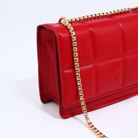 Bag Messenger with zipper, red color-3