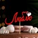 Topper with decorative elements "I love" red 13x4.6 cm