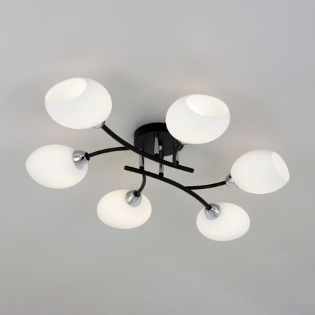 Ceiling chandelier Citilux "Florida" CL148165, 80x55x14.5 cm, 6x60W, E14, Black Color Black-6