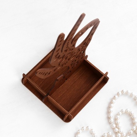 Strack for jewelry "Hand", dark tree, 25 x 12 x 12 cm-2
