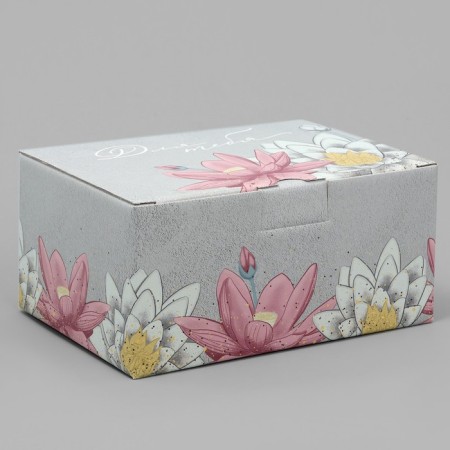 Gift folding box, packaging, "delicate lilies", 22 x 15 x 10 cm-1