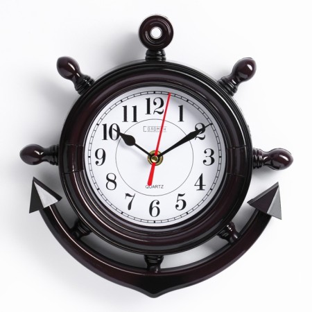 Wall clock, series: sea, "anchor", smooth move, 23 x 24 cm, d-13 cm