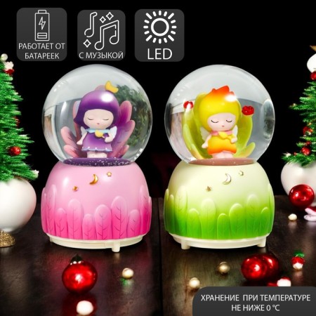 Souvenir Polystone Water Ball Light, Music "Baby - Seasons Spring/Summer" MIX 9x6x6 cm 78172