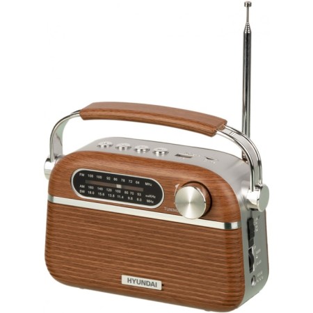 Portable Hyundai H-PSR200 radio receiver brown/silver USB Microsd-1
