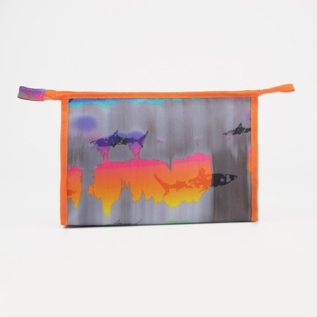 Lightning cosmetic bag, orange/gray color-1