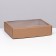 Self -charged box with a window, brown, 38 x 28 x 9 cm set 5 pcs