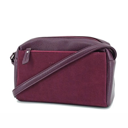 Women's bag (B2754-07140) Artificial leather + suede, burgundy, 1x210x27 cm-1