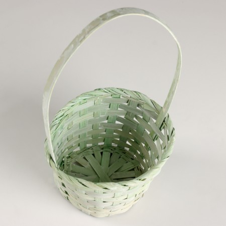 Wicker basket, d15x9xh31cm, green, bamboo-2