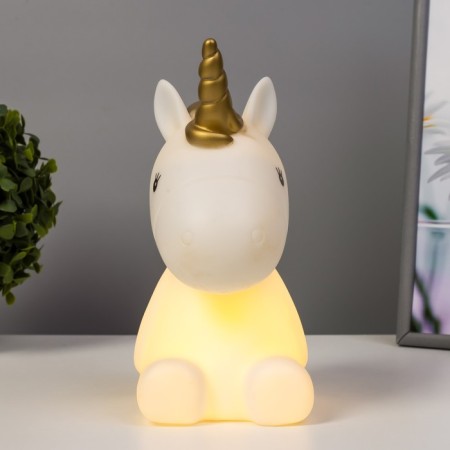 Nightnik "Unicorn in Gold" LED from batteries with a white-gold 9.5x14x20 cm Risalux-1