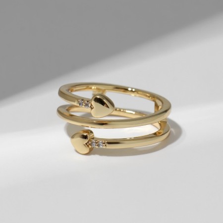 Xuping Ring with hearts, white color in gold, size 16-1