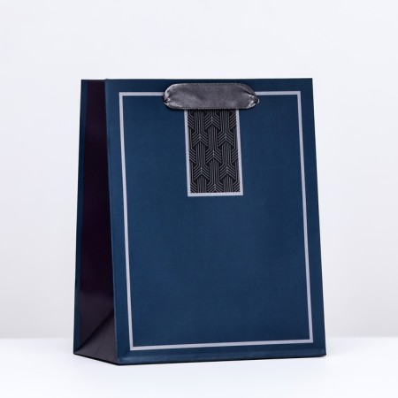 Gift package "Texture", dark blue, 18 x 22.3 x 10 cm