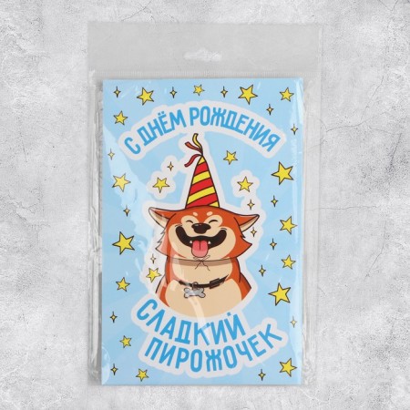 Volumetric postcard "Happy Birthday", dog, 12 x 18 cm-8