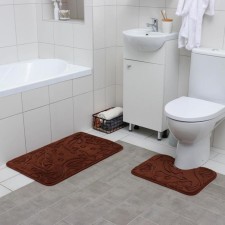 A set of mats for the bathroom and toilet of the Dolphins Dolphin, 2 pcs: 40 × 50, 50 × 80 cm, color mix