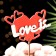 Topper "Love is", in packaging, red, 15 × 7 cm