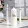 Candle-cylinder Wedding "Engaping Rings", 5x15.5 cm, white, home, handmade