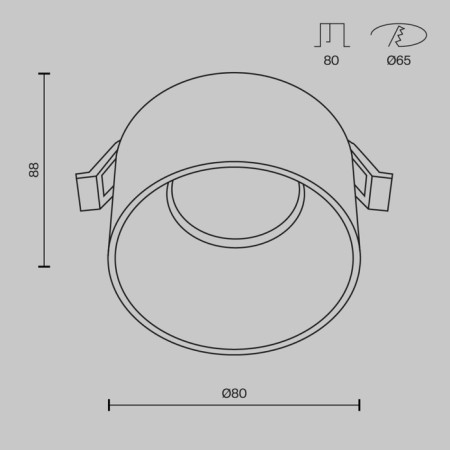 The built-in lamp Technical DL047-01W, GU10, 1x10 W, 80x80x86 mm, white-7
