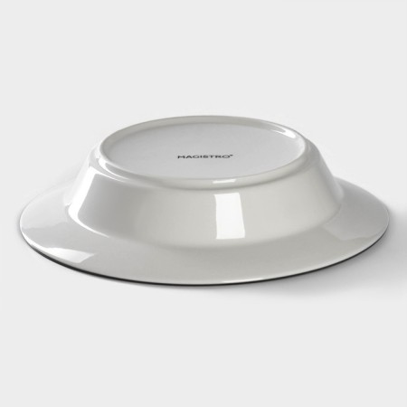 Porcelain dining plate Magistro "sea breeze", 400 ml, d = 20 cm, white color-4