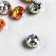 Buttons plastic for creativity 1 Process "Ball holography. Orange" set 12 pcs d = 1.2 cm
