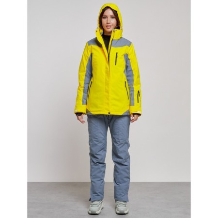 Ski costume female winter, size 50, yellow color-4