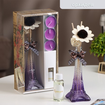 Set of gift "Paris" (diffuser and candles) orchid, "wealth of aroma"-5