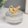 Casket glass, ceramics "Golden Bird" 6.5x6.5x7.2 cm