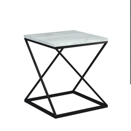 Table DQ TEASER NUT, 500*500*532, white oak, m/k black chipboard