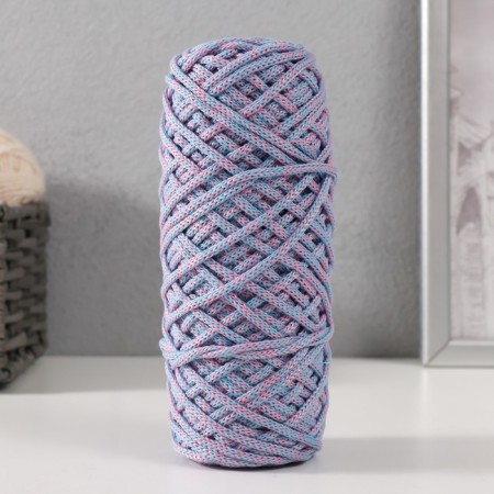 Knitting cord 35% cotton, 65% polypropylene 3 mm 85m/160 ± 10 g (blue/pink)