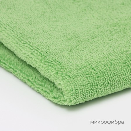 Raccoon floor rag, 250 g/m², 60 × 80 cm, microfiber, with overlock, 1 pc, color green-1