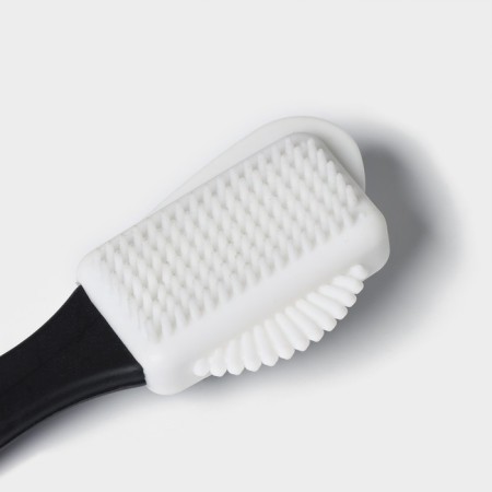 Triple shoes brush: suede, nubuk, velor, 15 × 4 cm, black color-2